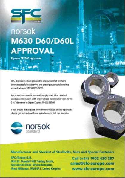 Norsok M630 D60/D60L APPROVAL 